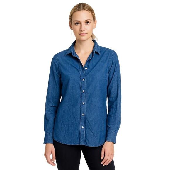 a.moon Tops - 2/$30 a.moon Long Sleeve Denim Button-Down Shirt Small #A0234 TRB2